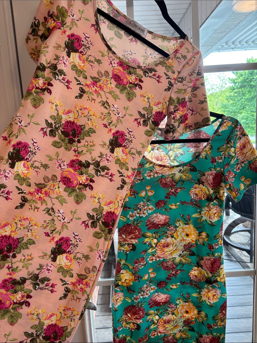 Tomsware Floral NWOT Dresses Pink and Blue Small Set